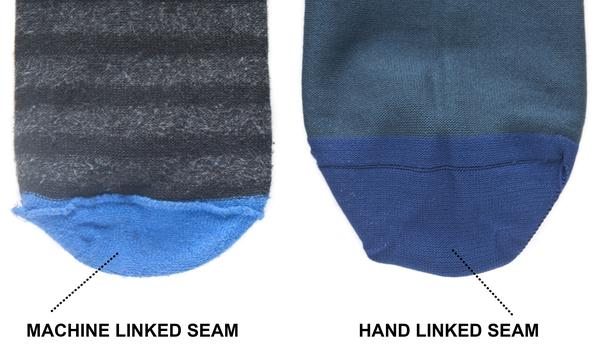 Socks glossary. How socks are made. Hand-linked DTMX odorless urban socks.